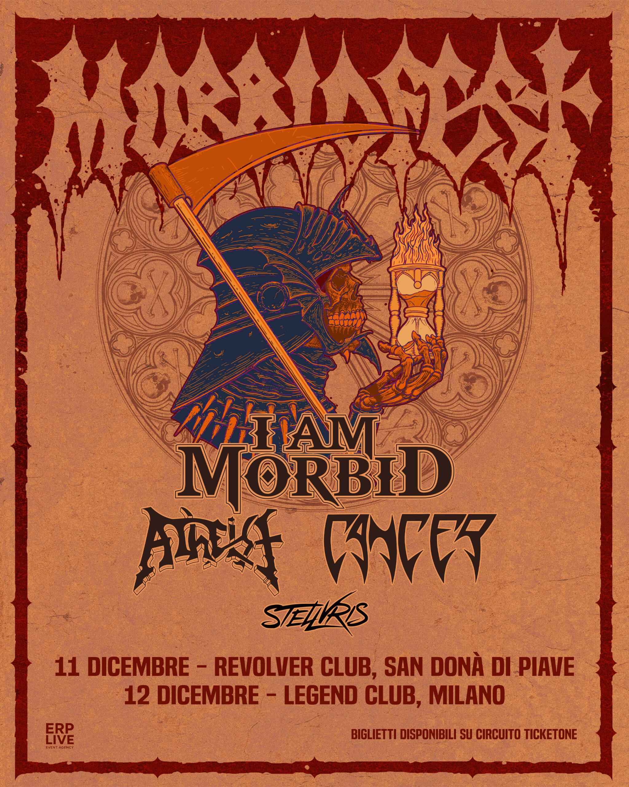 MORBIDFEST 2026: Due date in Italia a dicembre con I AM MORBID, ATHEIST e CANCER 