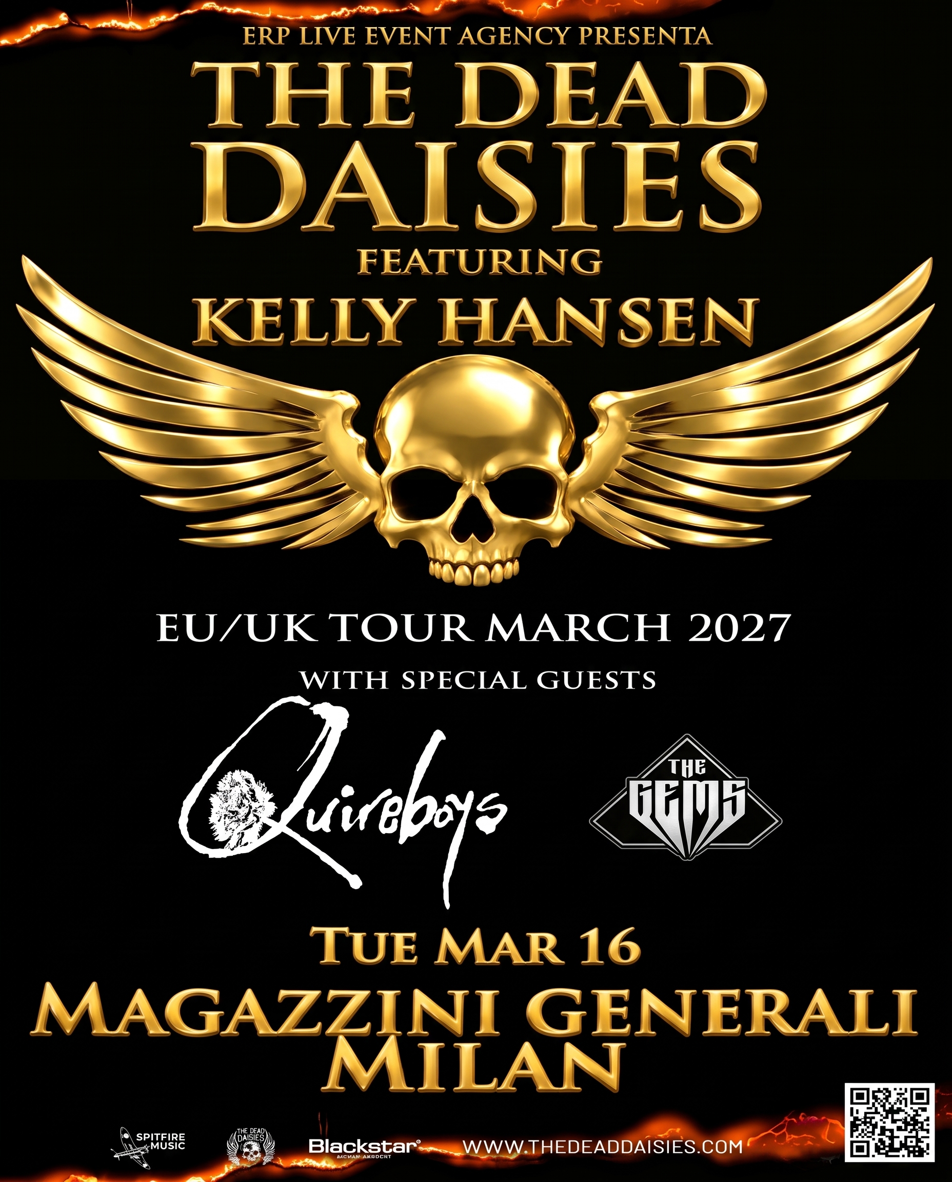 THE DEAD DAISIES: a Marzo 2027 ai Magazzini Generali di Milano la Prima Data in Italia con Kelly Hansen